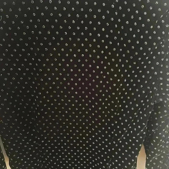ZARA KNIT Wrap Velvet Black Silver Dress Polkadot 3/4 Sleeve Sz small - Picture 7 of 7